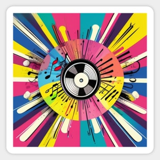 Musical Notes Explosion Vinyl Sticker